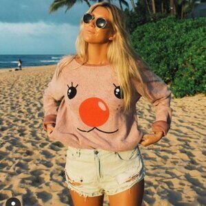 Wildfox Taupe Rudy Pullover Women's Size Medium New without Tags Super soft and